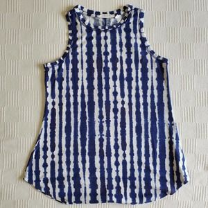 ATHLETA | Breezy Tank Top | White and Blue Tie Dye | Small